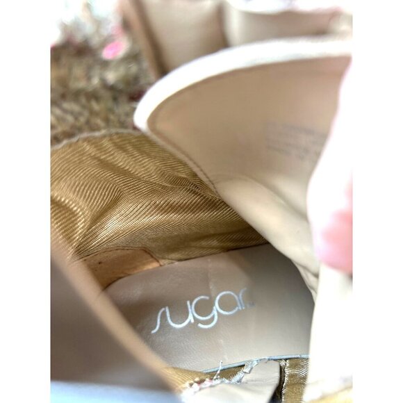 Sugor Girls Combat Boots Tie/Zip Tan Suede Look Size 3 - Picture 8 of 9